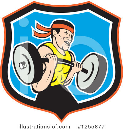 Royalty-Free (RF) Bodybuilder Clipart Illustration by patrimonio - Stock Sample #1255877