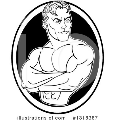Royalty-Free (RF) Bodybuilder Clipart Illustration by LaffToon - Stock Sample #1318387
