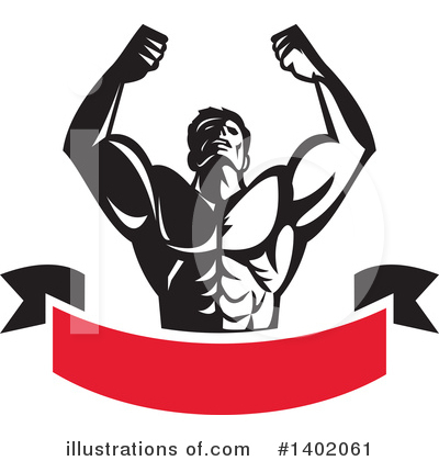 Royalty-Free (RF) Bodybuilder Clipart Illustration by patrimonio - Stock Sample #1402061