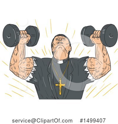 Royalty-Free (RF) Bodybuilder Clipart Illustration by patrimonio - Stock Sample #1499407