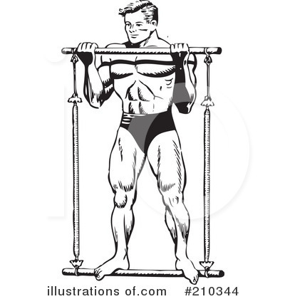 Royalty-Free (RF) Bodybuilder Clipart Illustration by BestVector - Stock Sample #210344