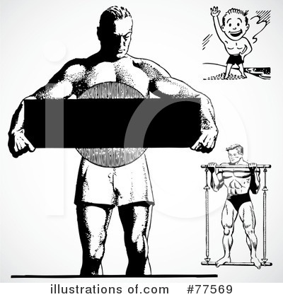 Royalty-Free (RF) Bodybuilder Clipart Illustration by BestVector - Stock Sample #77569