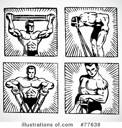 Royalty-Free (RF) Bodybuilder Clipart Illustration by BestVector - Stock Sample #77638
