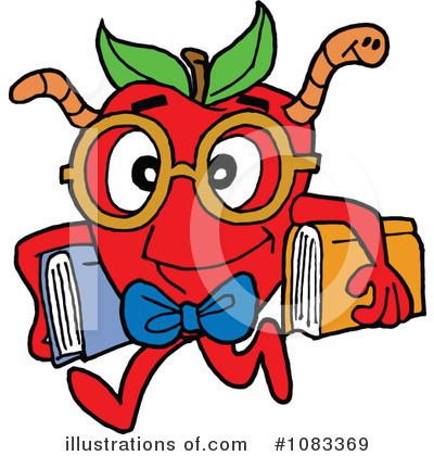 Royalty-Free (RF) Book Worm Clipart Illustration by LaffToon - Stock Sample #1083369