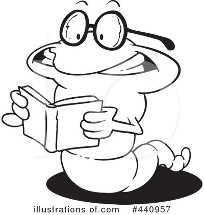 Royalty-Free (RF) Book Worm Clipart Illustration by toonaday - Stock Sample #440957