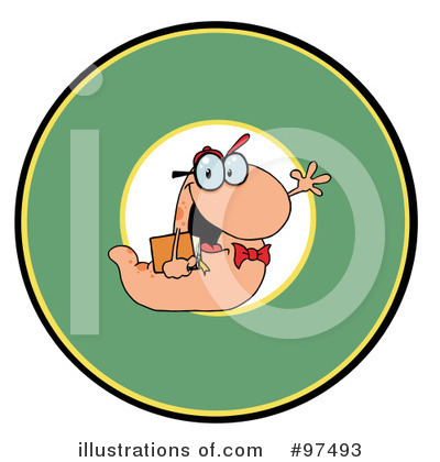 Royalty-Free (RF) Book Worm Clipart Illustration by Hit Toon - Stock Sample #97493