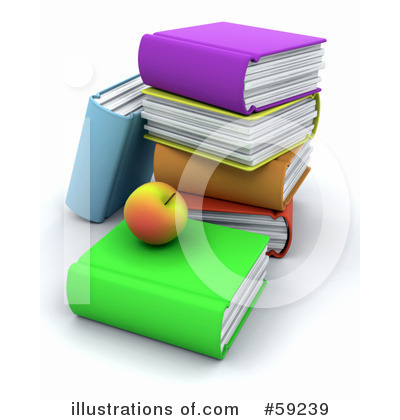 Royalty-Free (RF) Books Clipart Illustration by KJ Pargeter - Stock Sample #59239