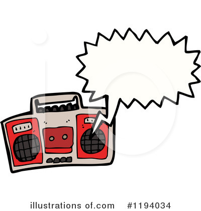 Royalty-Free (RF) Boom Box Clipart Illustration by lineartestpilot - Stock Sample #1194034