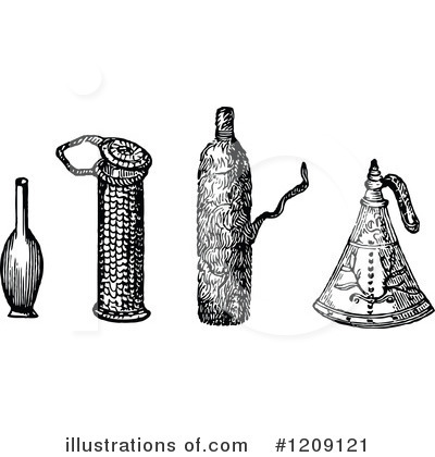 Royalty-Free (RF) Bottle Clipart Illustration by Prawny Vintage - Stock Sample #1209121