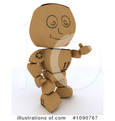 Royalty-Free (RF) Box Man Clipart Illustration by KJ Pargeter - Stock Sample #1090767