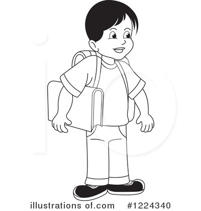 School Boy Clipart #1224340 by Lal Perera