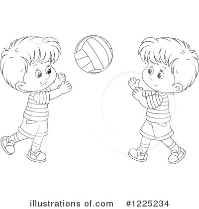 Playing Catch Clipart #1225234 by Alex Bannykh