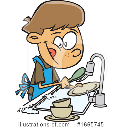 Washing Dishes Clipart #1665745 by toonaday