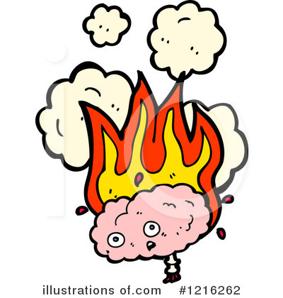 Flaming Brain Clipart #1216262 by lineartestpilot