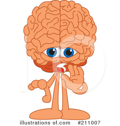 Royalty-Free (RF) Brain Mascot Clipart Illustration by Mascot Junction - Stock Sample #211007