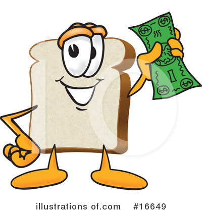 Royalty-Free (RF) Bread Character Clipart Illustration by Mascot Junction - Stock Sample #16649