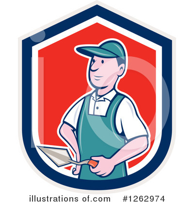 Royalty-Free (RF) Bricklayer Clipart Illustration by patrimonio - Stock Sample #1262974