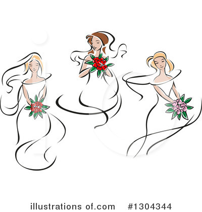 Royalty-Free (RF) Bride Clipart Illustration by Vector Tradition SM - Stock Sample #1304344