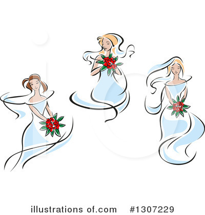 Royalty-Free (RF) Bride Clipart Illustration by Vector Tradition SM - Stock Sample #1307229