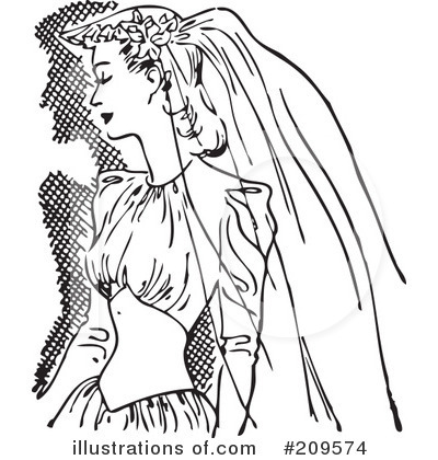 Royalty-Free (RF) Bride Clipart Illustration by BestVector - Stock Sample #209574
