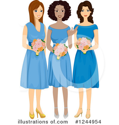 Royalty-Free (RF) Bridesmaid Clipart Illustration by BNP Design Studio - Stock Sample #1244954
