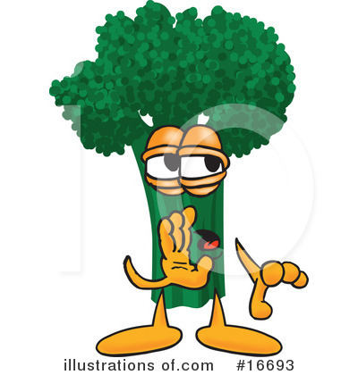 Royalty-Free (RF) Broccoli Character Clipart Illustration by Mascot Junction - Stock Sample #16693