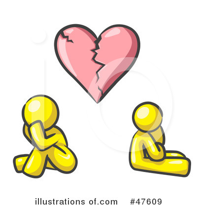 Royalty-Free (RF) Broken Heart Clipart Illustration by Leo Blanchette - Stock Sample #47609
