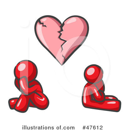 Royalty-Free (RF) Broken Heart Clipart Illustration by Leo Blanchette - Stock Sample #47612