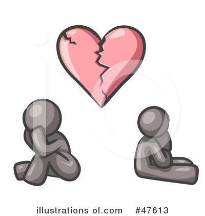Royalty-Free (RF) Broken Heart Clipart Illustration by Leo Blanchette - Stock Sample #47613