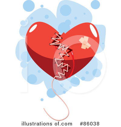 Royalty-Free (RF) Broken Heart Clipart Illustration by mayawizard101 - Stock Sample #86038