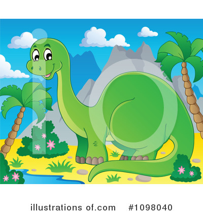 Royalty-Free (RF) Brontosaurus Clipart Illustration by visekart - Stock Sample #1098040