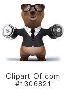Brown Business Bear Clipart #1306821 by Julos
