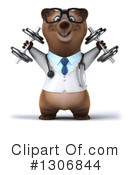 Brown Doctor Bear Clipart #1306844 by Julos