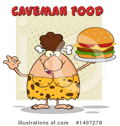 Royalty-Free (RF) Brunette Cave Woman Clipart Illustration by Hit Toon - Stock Sample #1407278