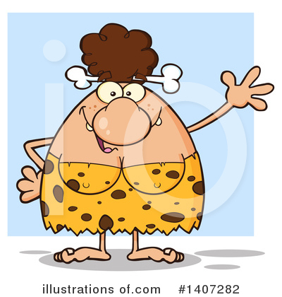 Royalty-Free (RF) Brunette Cave Woman Clipart Illustration by Hit Toon - Stock Sample #1407282