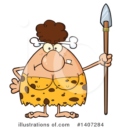 Royalty-Free (RF) Brunette Cave Woman Clipart Illustration by Hit Toon - Stock Sample #1407284