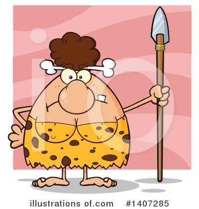 Royalty-Free (RF) Brunette Cave Woman Clipart Illustration by Hit Toon - Stock Sample #1407285