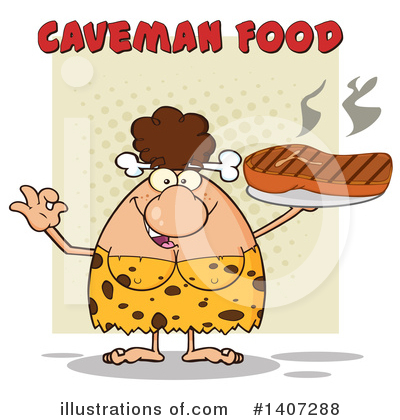 Royalty-Free (RF) Brunette Cave Woman Clipart Illustration by Hit Toon - Stock Sample #1407288
