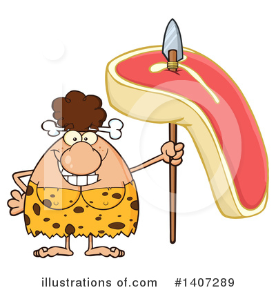 Royalty-Free (RF) Brunette Cave Woman Clipart Illustration by Hit Toon - Stock Sample #1407289