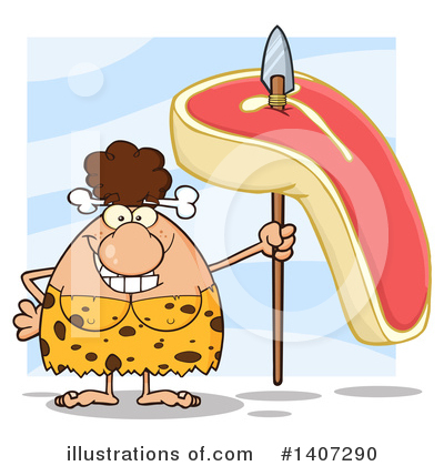 Royalty-Free (RF) Brunette Cave Woman Clipart Illustration by Hit Toon - Stock Sample #1407290