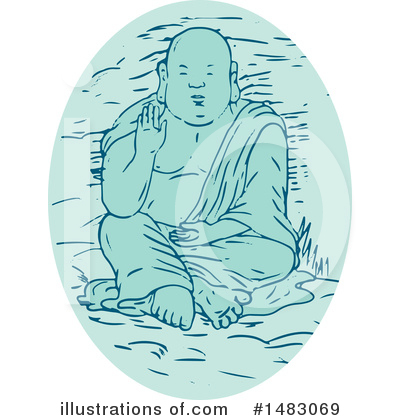 Royalty-Free (RF) Buddha Clipart Illustration by patrimonio - Stock Sample #1483069
