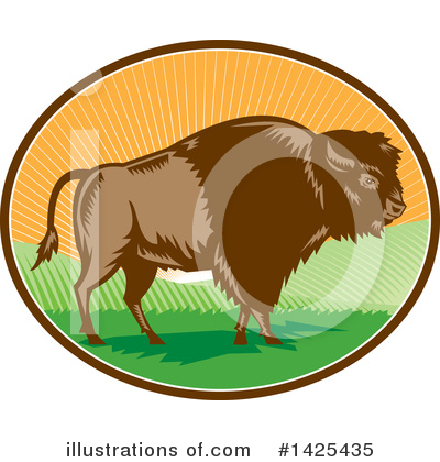 Royalty-Free (RF) Buffalo Clipart Illustration by patrimonio - Stock Sample #1425435