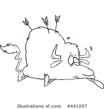 Royalty-Free (RF) Buffalo Clipart Illustration by toonaday - Stock Sample #441207