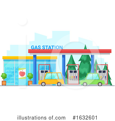 Gas Station Clipart #1632601 by Vector Tradition SM