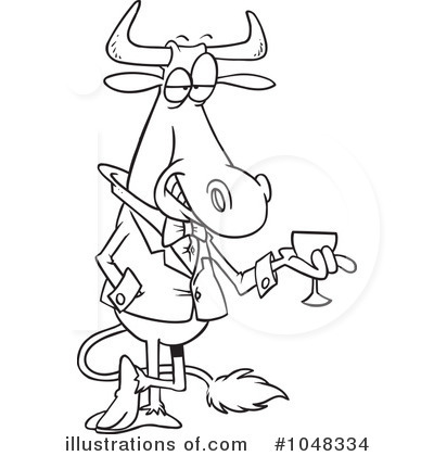 Royalty-Free (RF) Bull Clipart Illustration by toonaday - Stock Sample #1048334