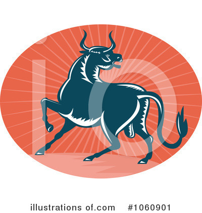 Royalty-Free (RF) Bull Clipart Illustration by patrimonio - Stock Sample #1060901