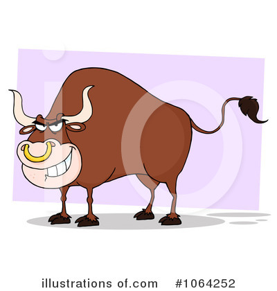 Royalty-Free (RF) Bull Clipart Illustration by Hit Toon - Stock Sample #1064252