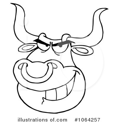 Royalty-Free (RF) Bull Clipart Illustration by Hit Toon - Stock Sample #1064257
