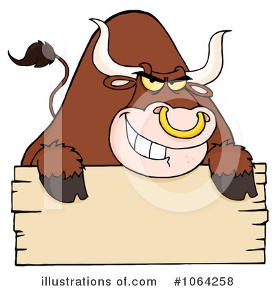 Royalty-Free (RF) Bull Clipart Illustration by Hit Toon - Stock Sample #1064258
