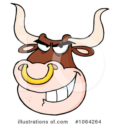 Royalty-Free (RF) Bull Clipart Illustration by Hit Toon - Stock Sample #1064264